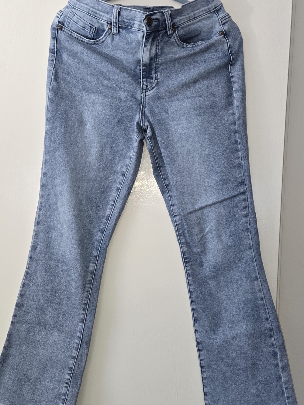 DG2 Light Wash Women’s Flare Jeans – Mid Rise